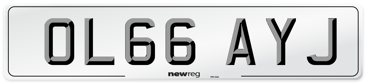 OL66 AYJ Number Plate from New Reg